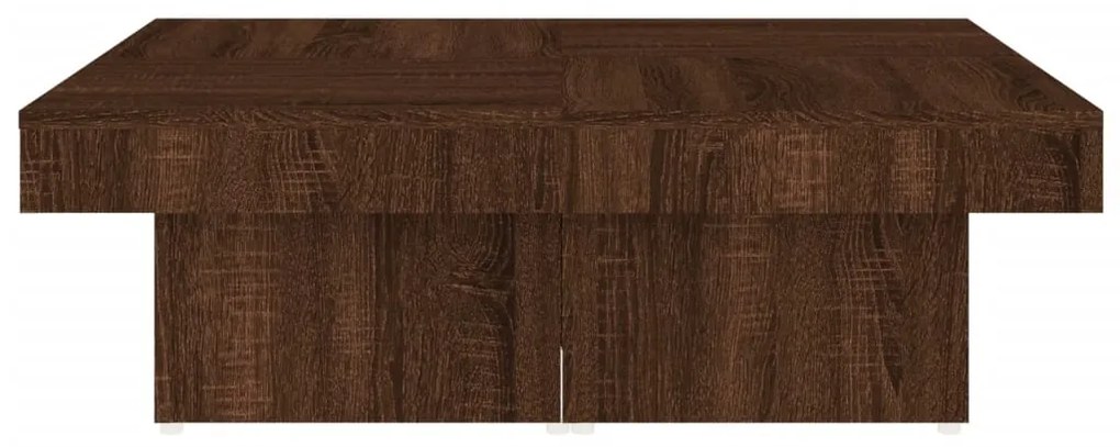 Tavolino da Salotto Rovere Marrone 90x90x28cm Legno Multistrato