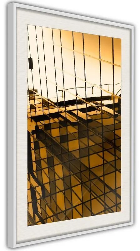 Poster  Steel and Glass (Yellow)  Cornice Quadri Cornice nera con pass-partout, Larghezza x Altezza Home decor 20x30