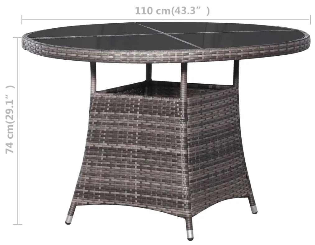 Tavolo da giardino grigio 110x74 cm in polyrattan