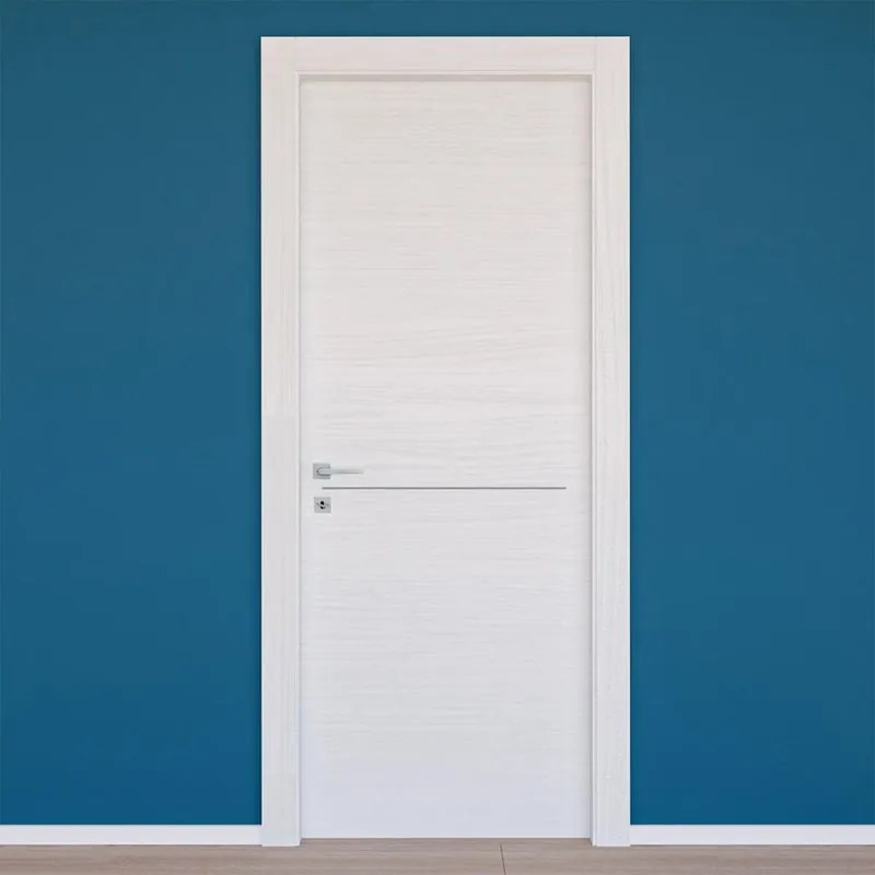 Porta interna a battente Milk Inserto in legno colore bianco, L 80 x H 210 cm, apertura reversibile