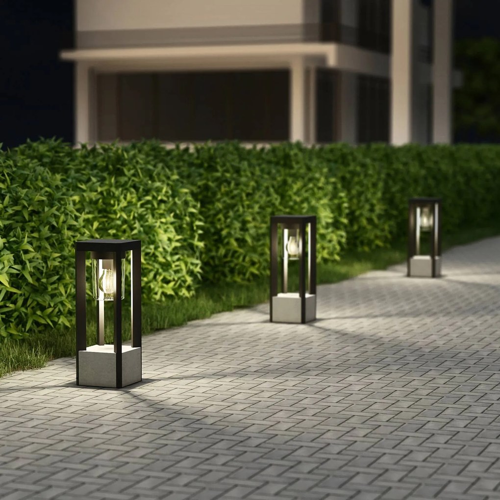 Lampione da giardino Kalisa Lucande, dimmerabile, Alluminio / Grigio / Zincato, Alluminio, Moderno, Lampada da esterni
