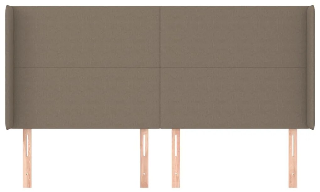 Testiera ad orecchio tortora 203x16x118/128 cm in tessuto