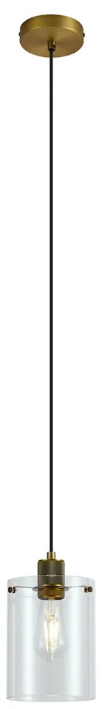 Lampada a sospensione di design bronzo con vetro trasparente - Domo