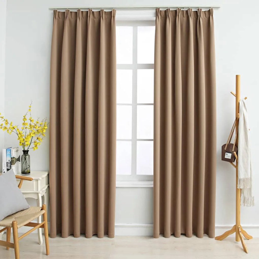 Tende Oscuranti Con Ganci 2 Pz Grigio Talpa 140x175 Cm /
