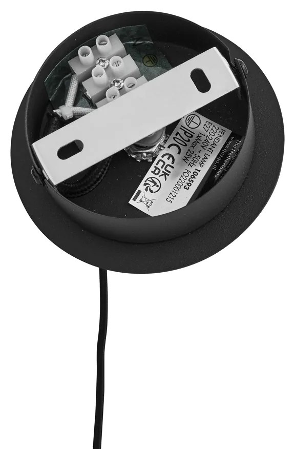 Lampada a sospensione Art Déco nera con vetro fumé - VIDRO