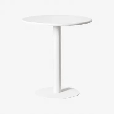 Tavolo da giardino rotondo in metallo (Ø70 cm) Mizzi Bianco - Sklum