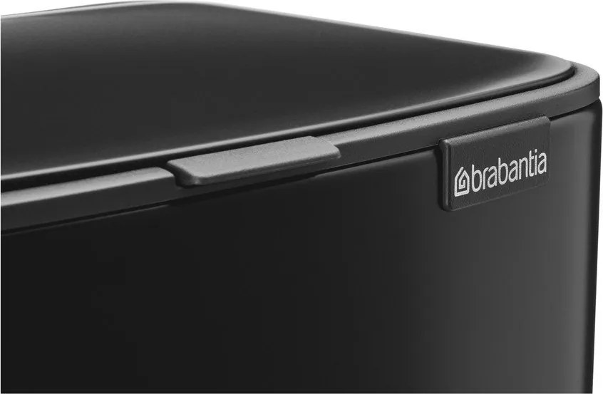 Cestino per la spazzatura nero opaco in acciaio con pedale 12 l Bo – Brabantia