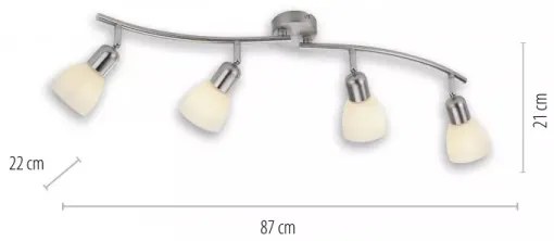 JUST LIGHT. 11954-55 - Faretto KARO 4xE14/40W/230V cromo opaco