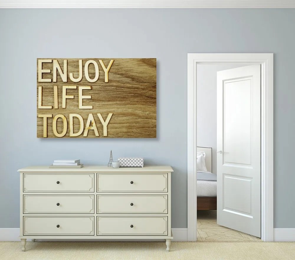 Quadro su tela – Con citazione - Enjoy life today