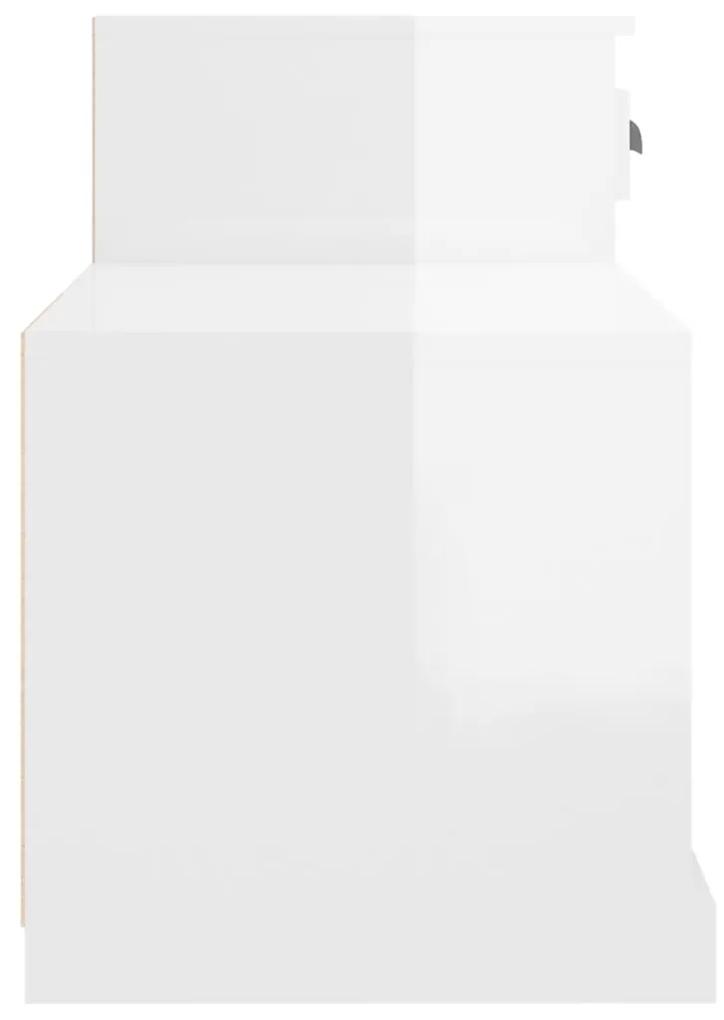 Scarpiera Bianco Lucido 100x42x60 cm in Legno Multistrato