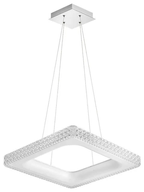 Lampadario LED neoclassico Chanel cromo, luce naturale 4200 lumen