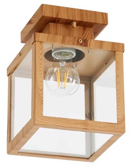 Plafoniera da esterno industriale in legno con vetro trasparente - Rotterdam