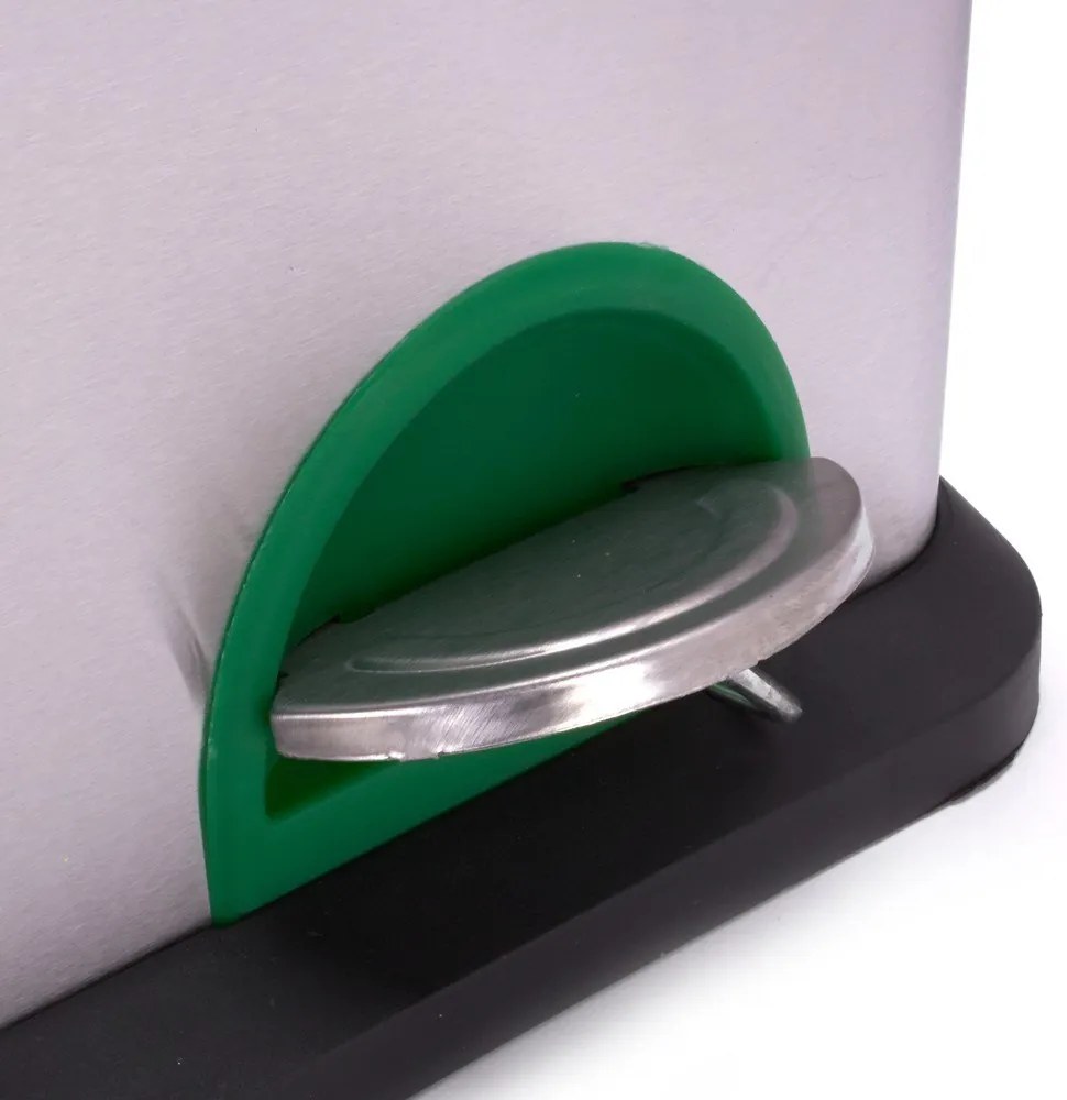 Cestino per la spazzatura color argento opaco in acciaio per raccolta differenziata/con pedale 2x20 l Tri Selectif – MSV