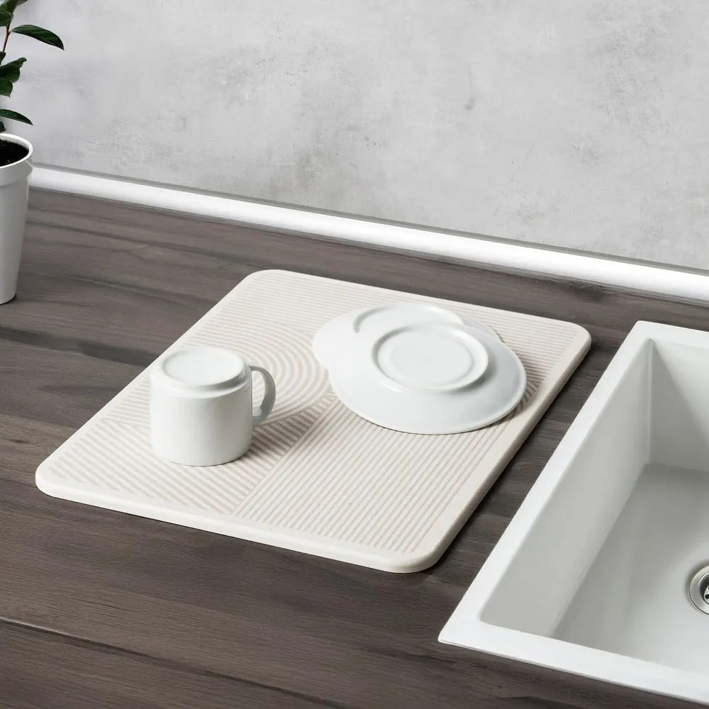 Tappetino scolapiatti beige in diatomite 40x30 cm Damon – Wenko