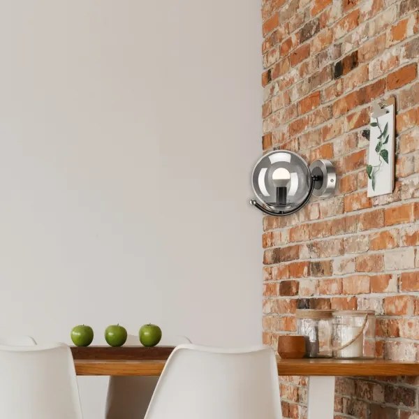 Applique GEORGIA 1xE14/5W/230V cromo opaco/fumé