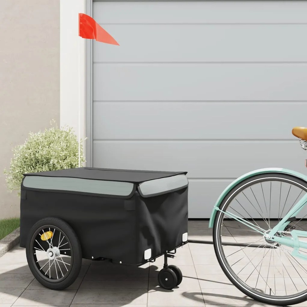 Rimorchio Da Bici Nero E Grigio 45 Kg İn Ferro /