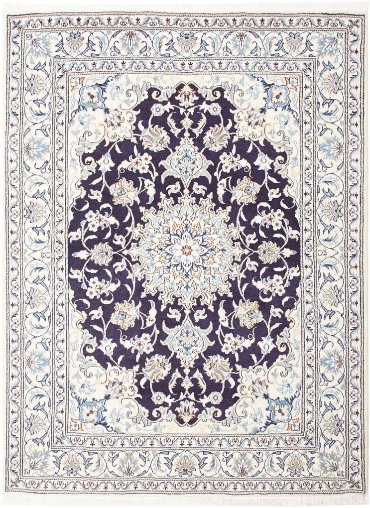 Nain Tappeto persiano 150 x 200 Blu (Iran) Annodato A Mano