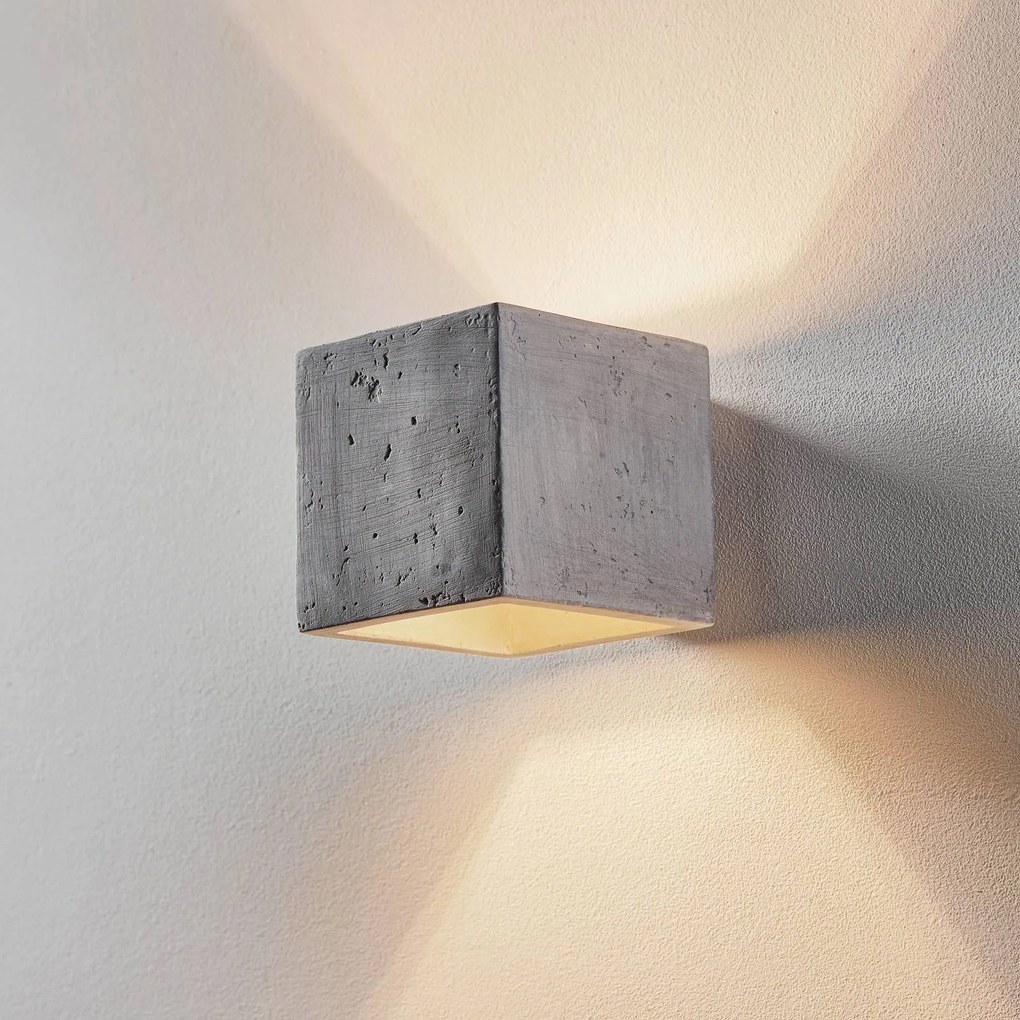 Euluna Applique Ara a cubo di cemento