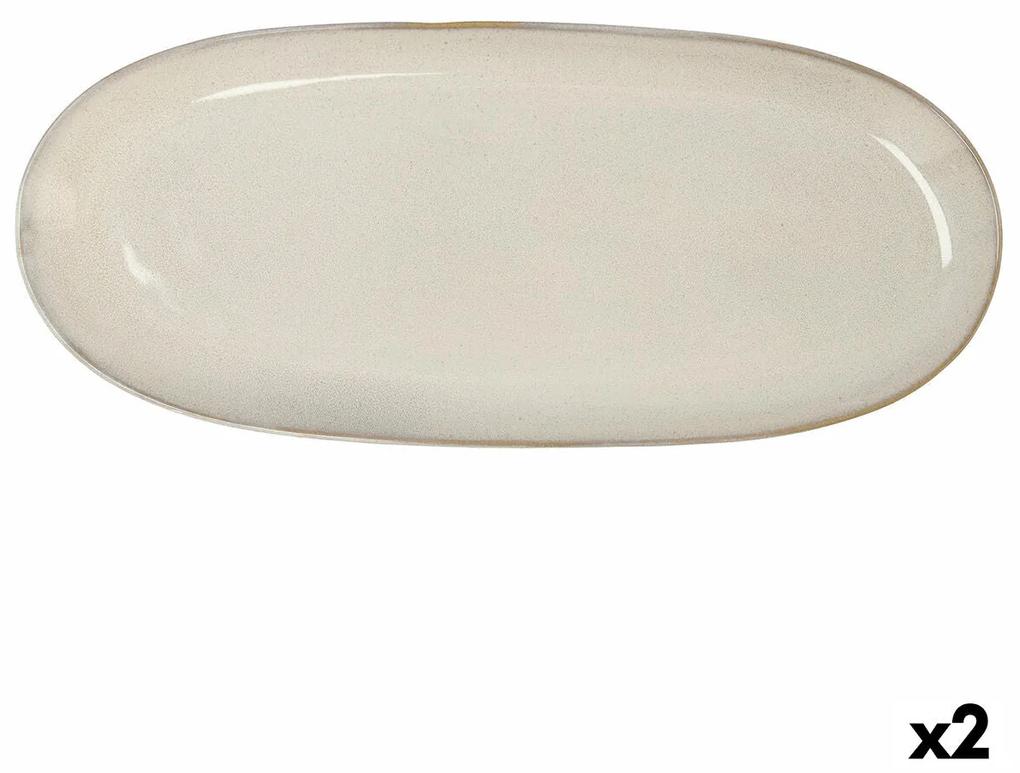 Teglia da Cucina Bidasoa Ikonic Bianco Ceramica (36 x 16 cm) (Pack 2x)