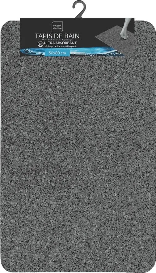 Tappetino per il bagno color antracite 50x80 cm Granite – douceur d'intérieur