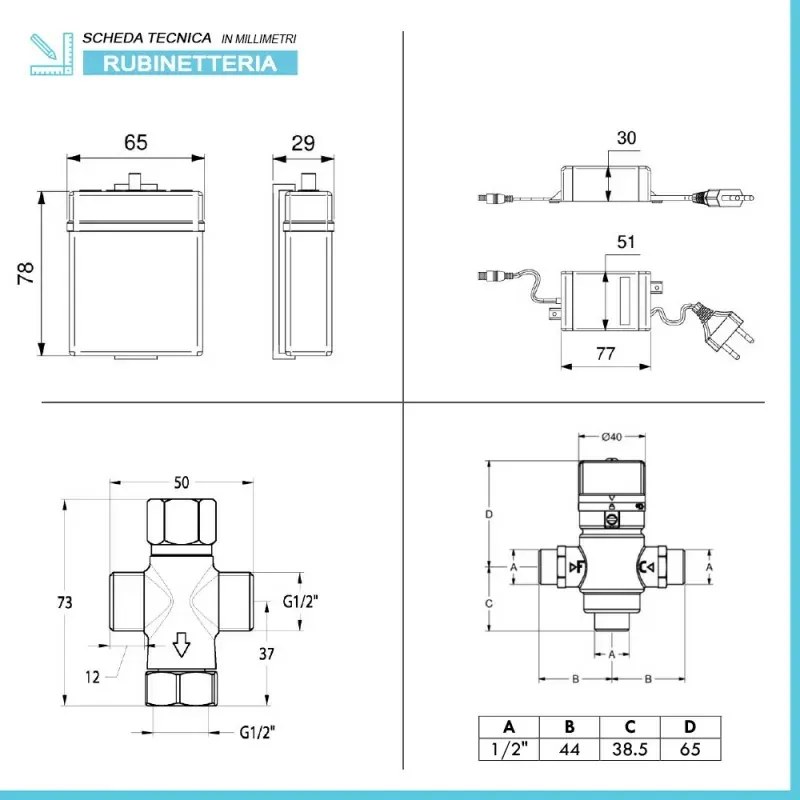 Rubinetto lavabo elettronico a fotocellula Idral ottone cromo