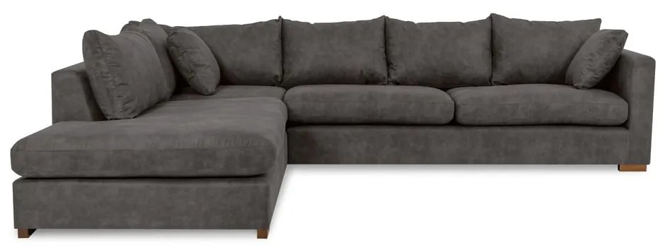 Divano angolare antracite in similpelle (angolo sinistro) Hamburg - Scandic