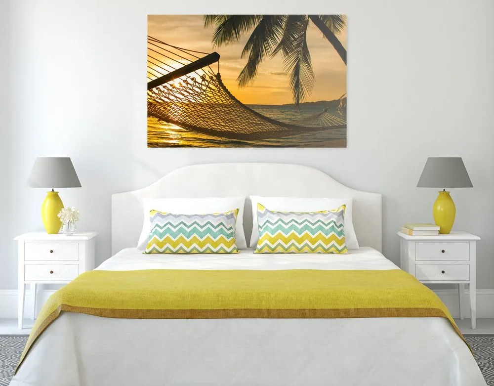Quadro su tela – Amaca sulla spiaggia
