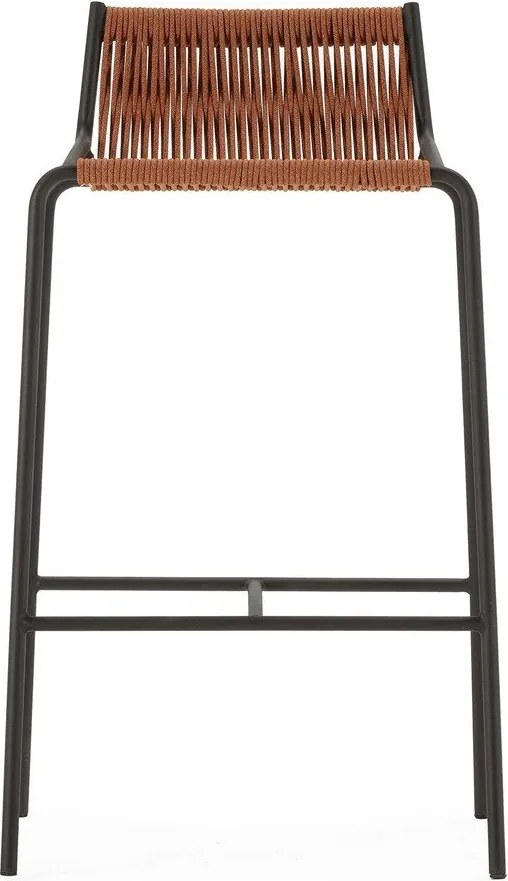 Sgabello da bar color terracotta in metallo (altezza della seduta 65 cm) Emily – Marckeric