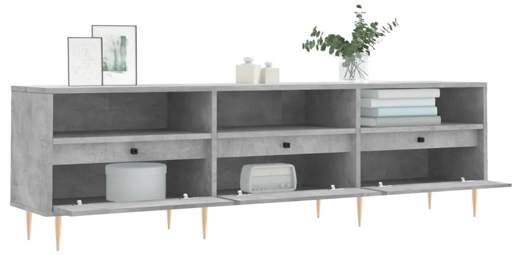 Mobile TV Grigio Cemento 150x30x44,5 cm Legno Multistrato