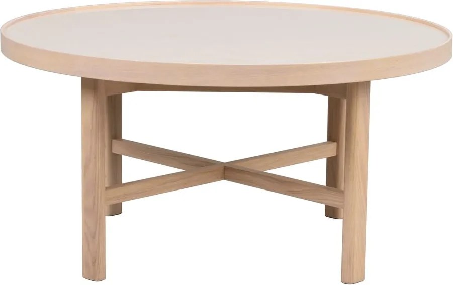 Tavolino rotondo con piano in ceramica di colore naturale 90x90 cm Marsden - Rowico