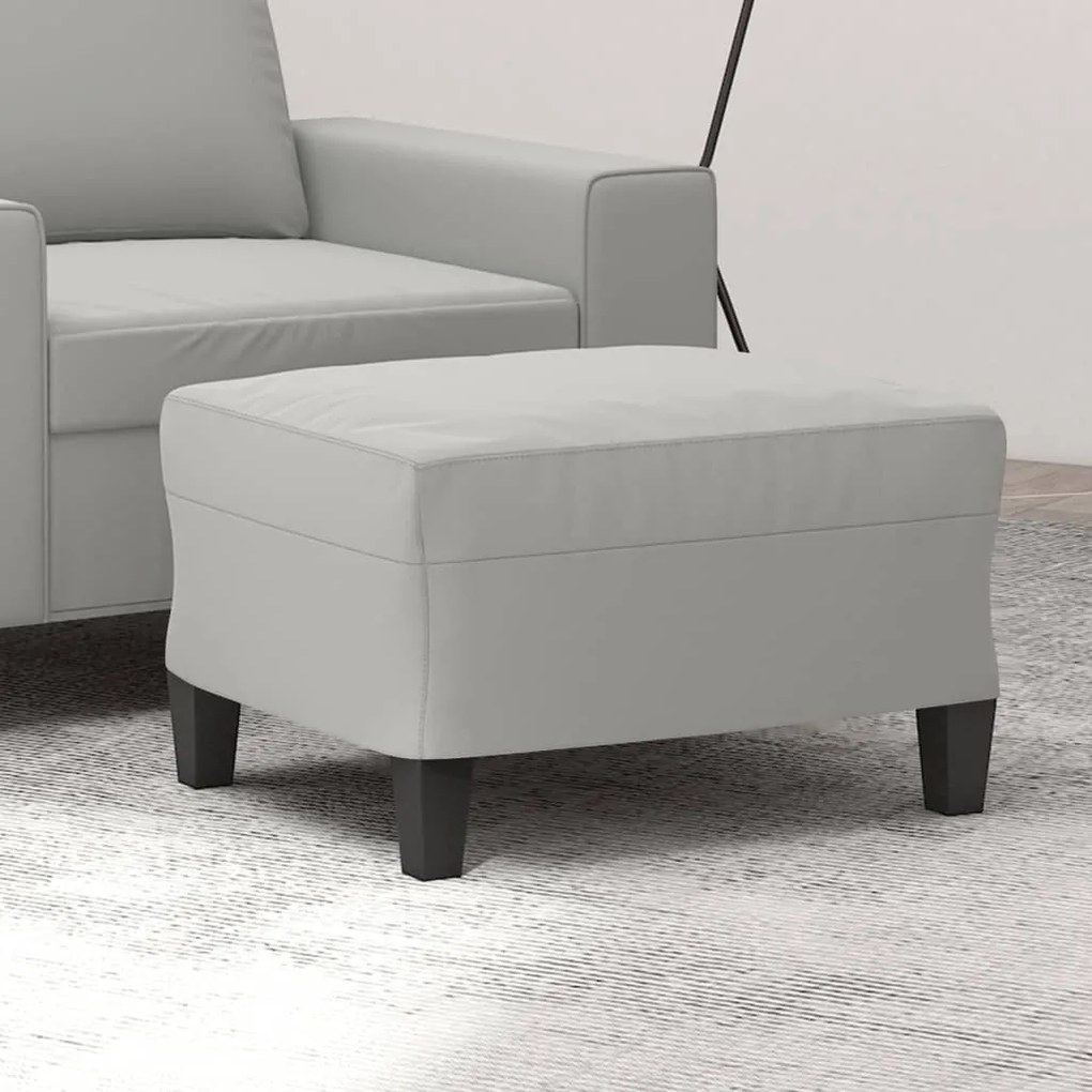 Poggiapiedi Grigio Chiaro 60x50x41 Cm İn Tessuto Microfibra /