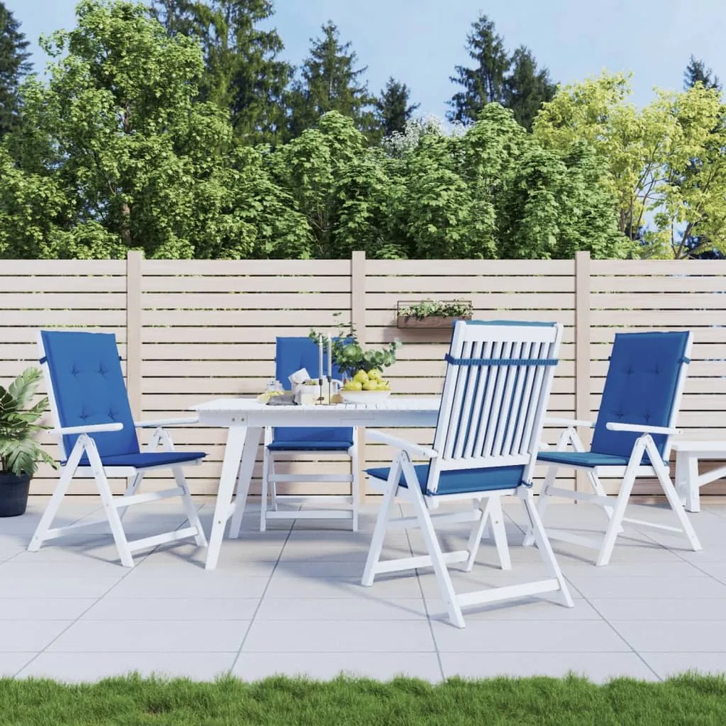 Cuscini Per Sedie 4 Pz Blu Reale 120x50x3 Cm İn Tessuto /
