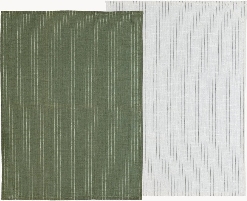 Set di 2 strofinacci in cotone Line