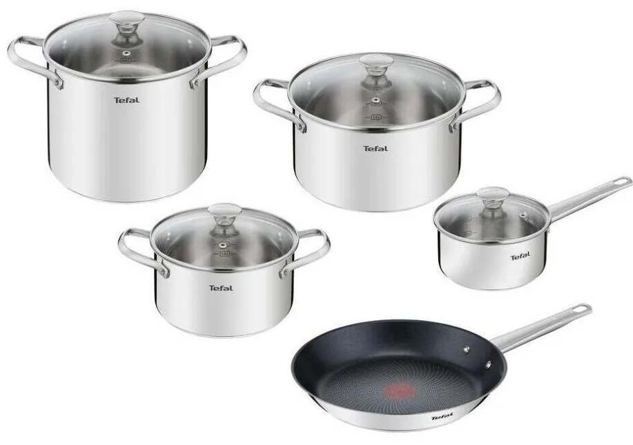 Tefal - Set di pentole 9 pz COOK EAT acciaio inossidabile