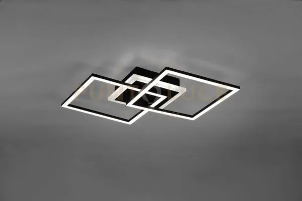 Venida plafoniera led 25w 3000lm, 3000k doppio quadrato nero opaco ...
