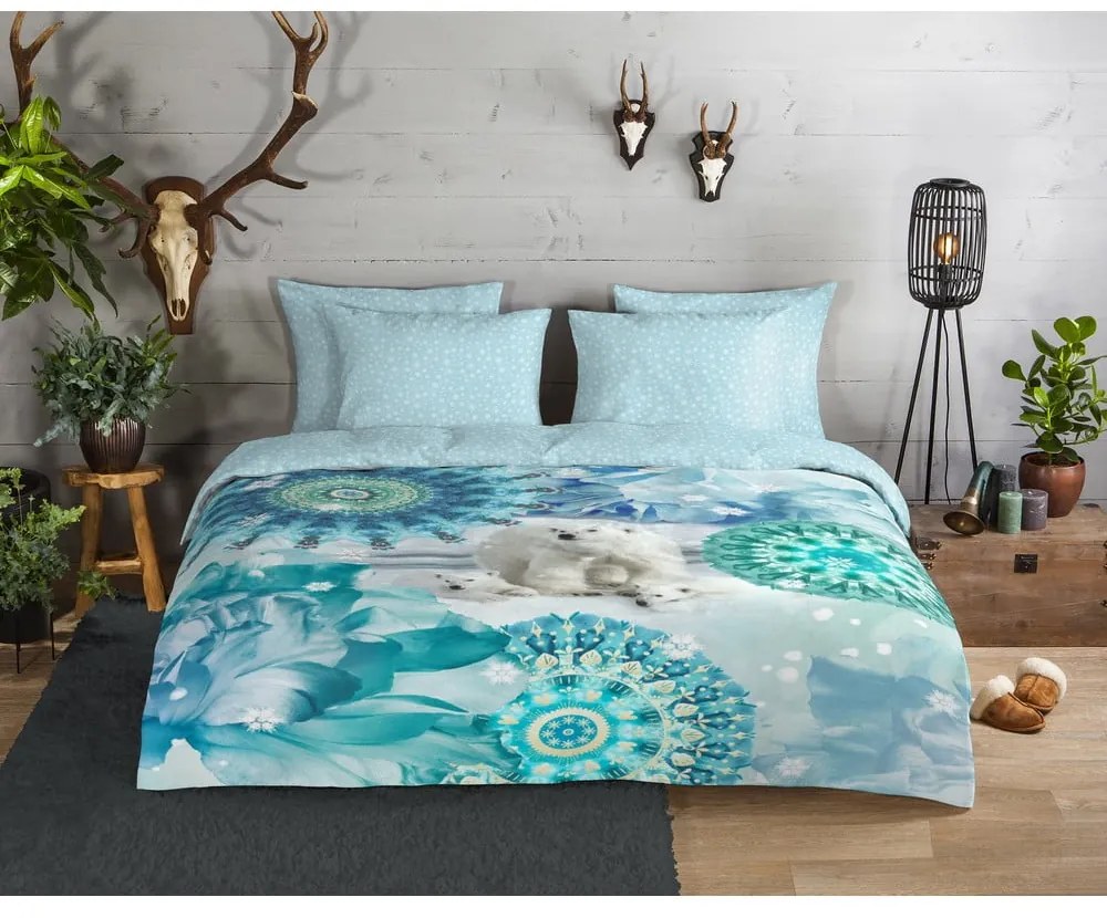 Biancheria da letto blu in flanella per letto singolo 140x200 cm Seppo – HIP