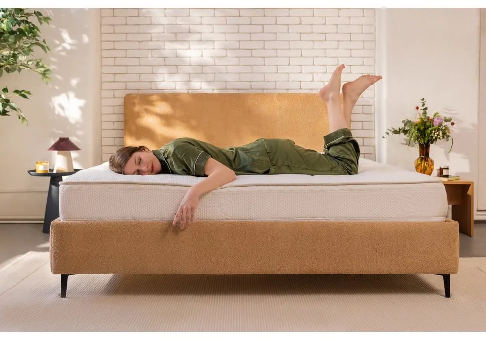 Letto matrimoniale imbottito color senape con materasso incluso/con rete inclusa 180x200 cm Noira Slim – Bonami Selection