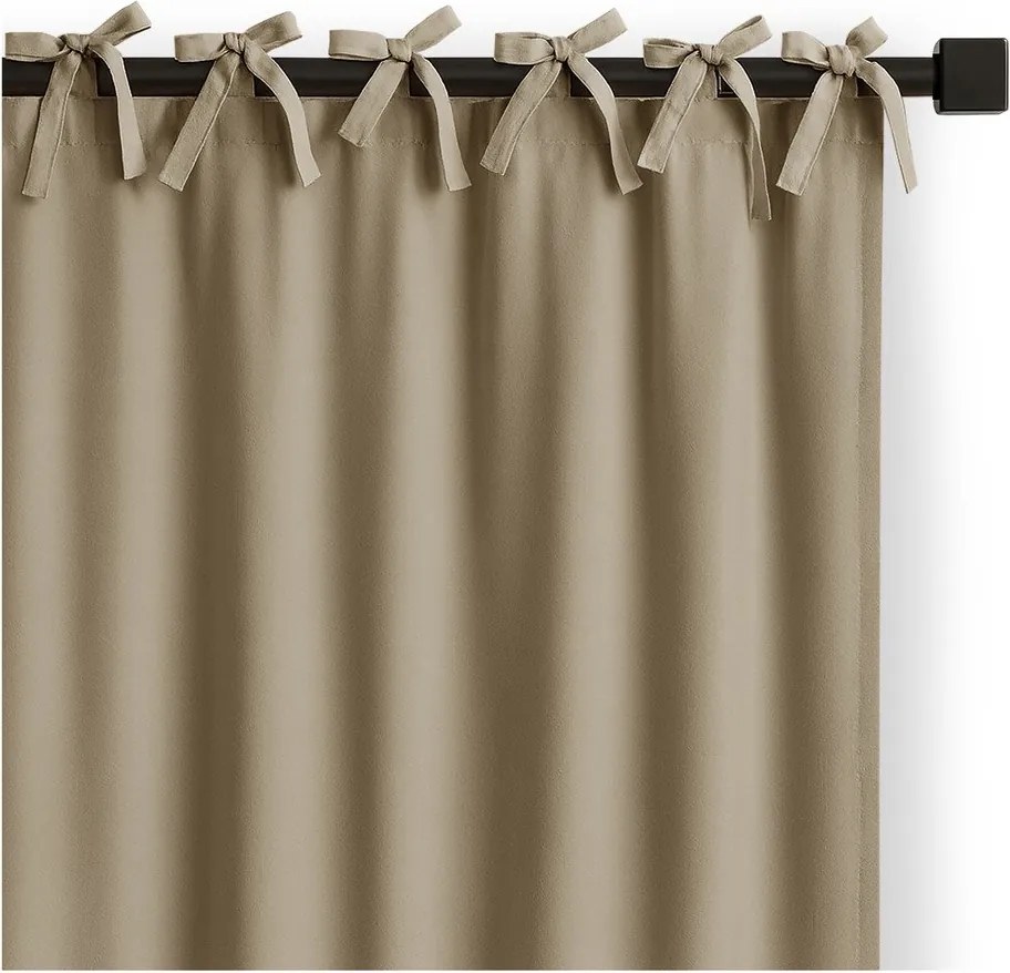Tenda parzialmente oscurante beige 140x250 cm Carli Tie – Restilo