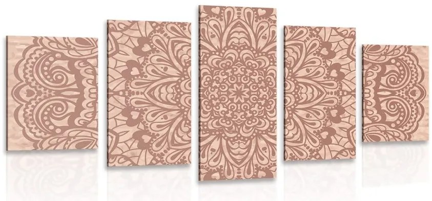 Quadri 5 pezzi – Mandala floreale