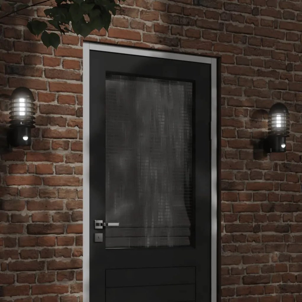 Applique Per Esterno Con Sensore 2 Pz Nere İn Acciaio Inox /