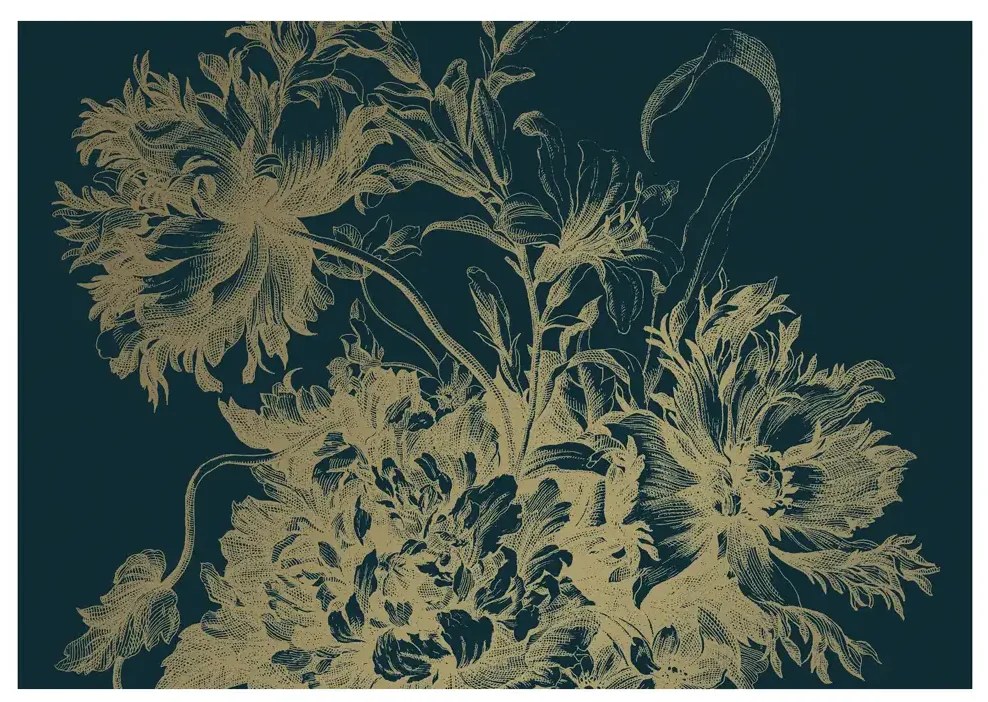 KEK Amsterdam Carta da parati panoramica Engraved Flowers Gold 8 - XL