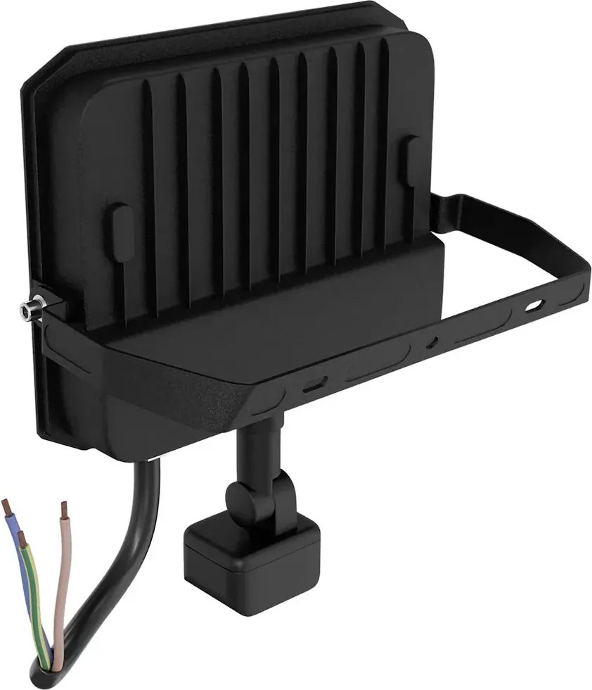 Faro LED 50W IP65 Nero con Sensore di Movimento e OSRAM chip LED Colore Bianco Caldo 3.000K