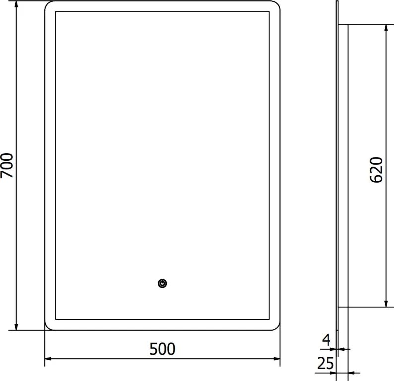 Mexen Navia specchio da bagno retroilluminato 50 x 70 cm, LED 6000K, antiappannamento - 9803-050-070-611-00