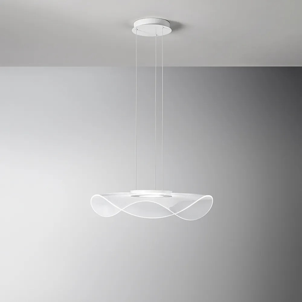 Sospensione Moderna Medusa Metallo Bianco Acrilico Led 45W 3000K