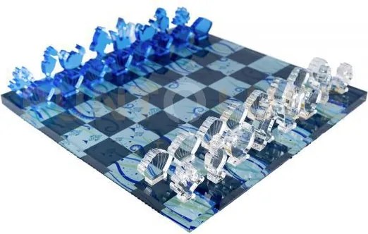 Gioco da tavola scacchi e dama ocean in cristallo acrilico traspare...
