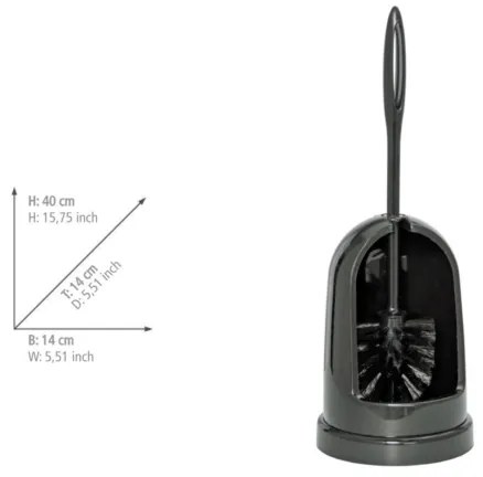 WENKO 24637100 - Scopino WC STANDARD 14x40 cm nero