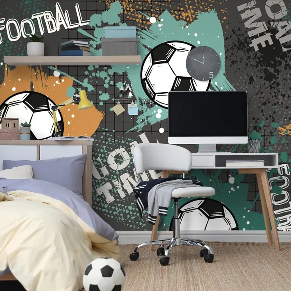 Carta da parati – Palla da calcio in design moderno