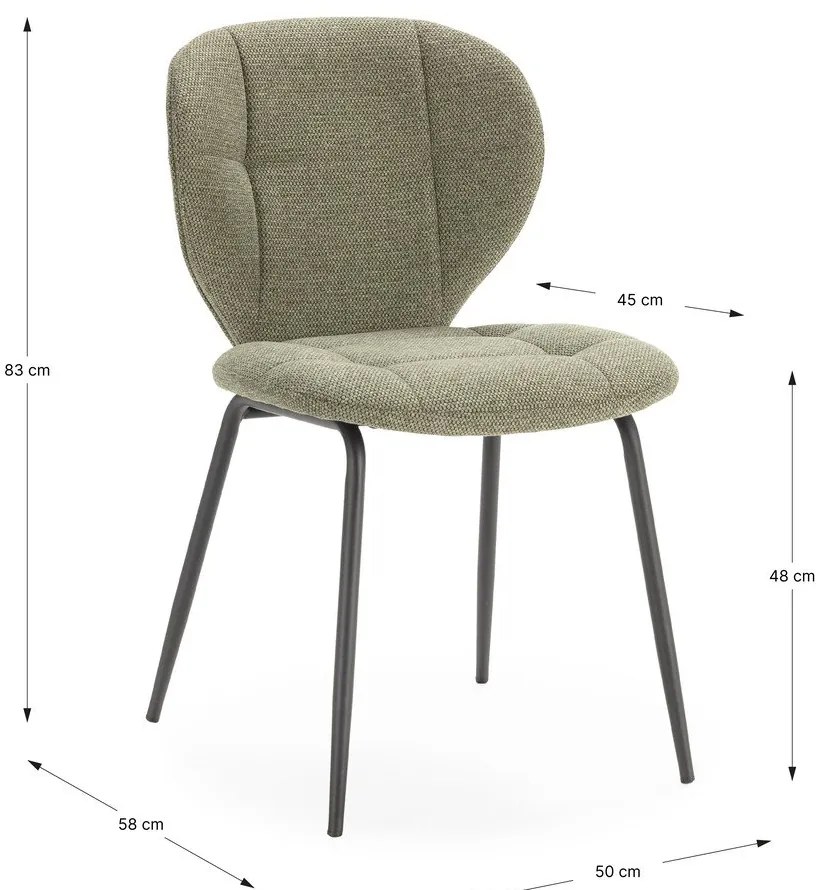 Sedie da pranzo in set verdi 2 pz Maori – Marckeric