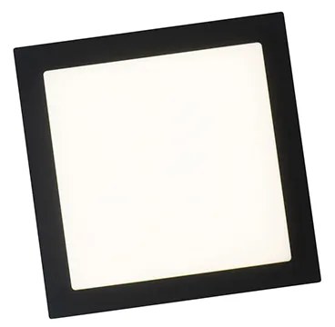 Plafoniera moderna nera quadrata incl. LED IP44 - Lys