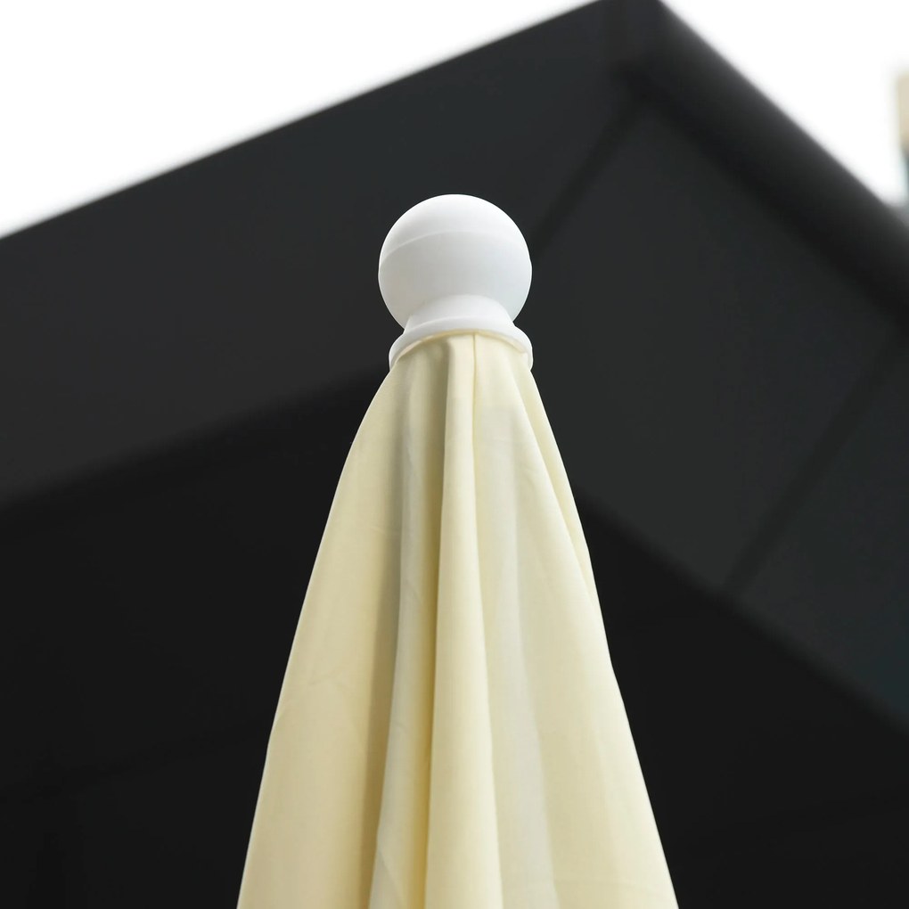 Ombrellone da Giardino 2x2 m Palo Ø28 mm in Matallo e Poliestere Bianco Crema...